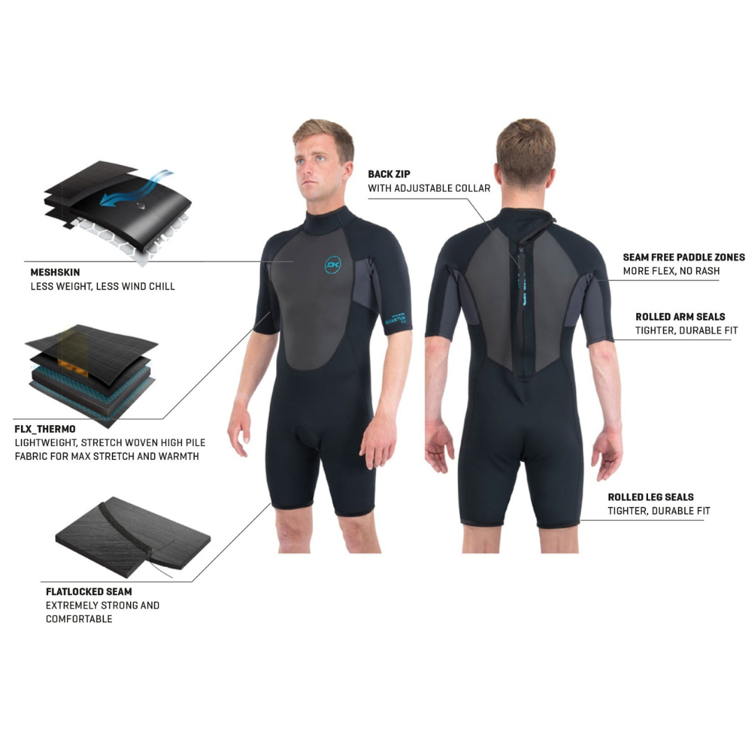 Dakine Mens 2/2 QUANTUM Back Zip Springsuit Flatlock