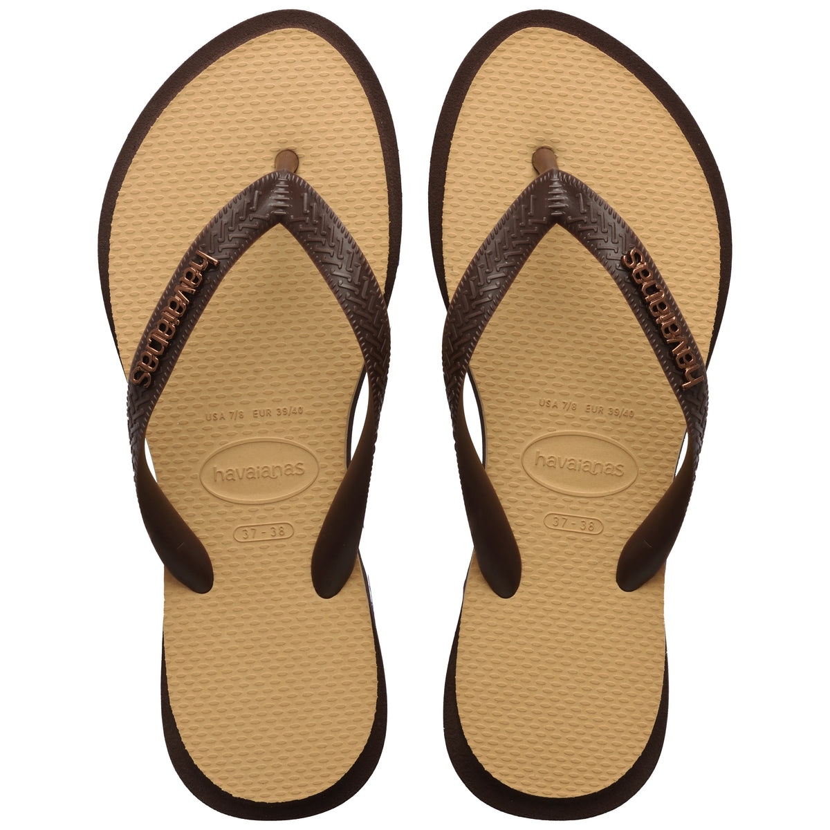 Havaianas Ladies - Point Fusion Dark Brown-Golden
