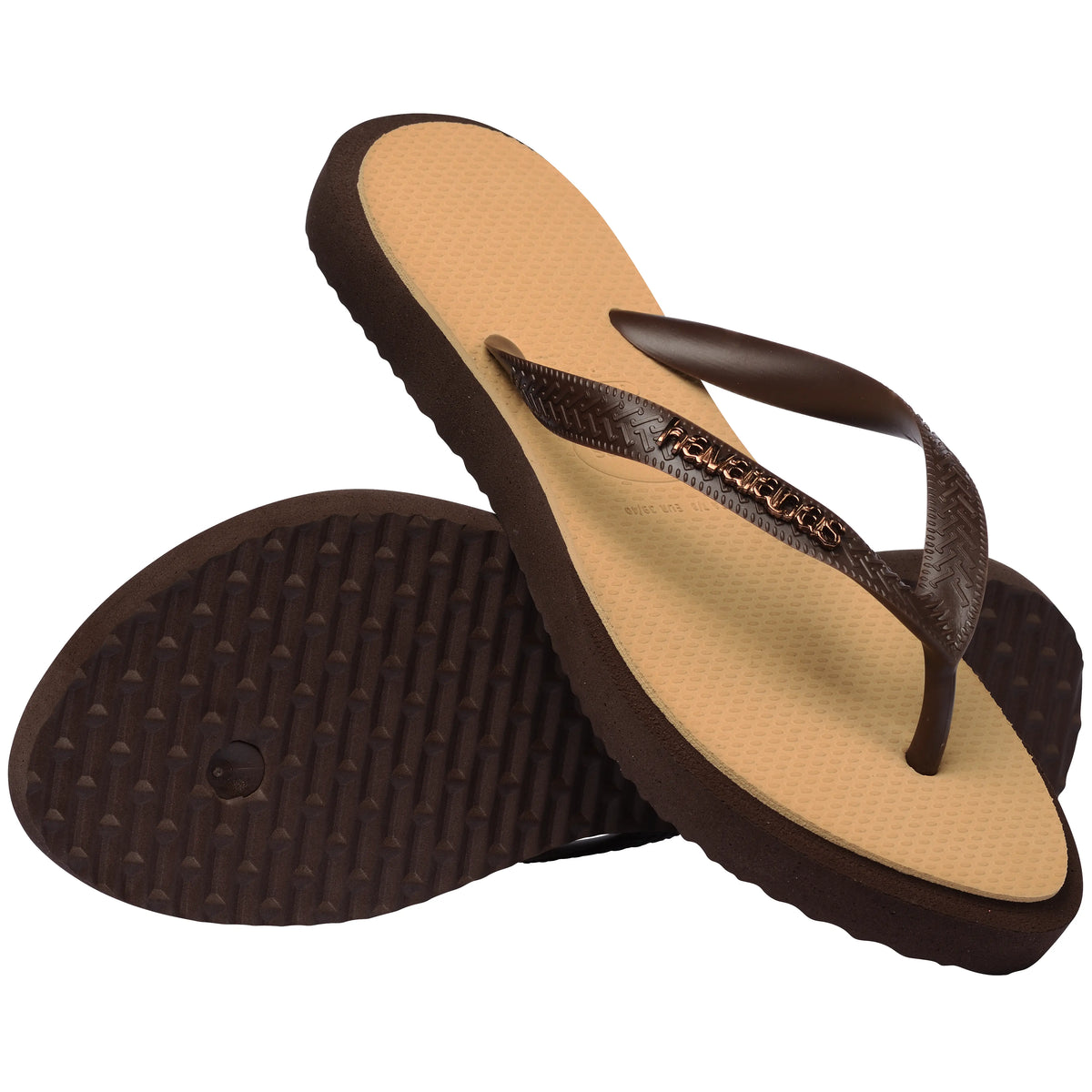 Havaianas Ladies - Point Fusion Dark Brown-Golden
