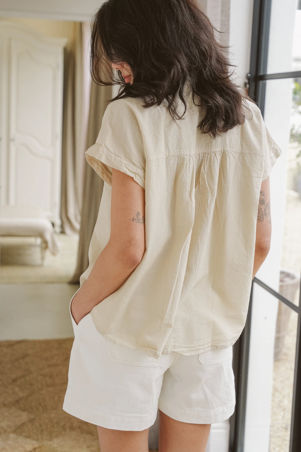 Just Cruizin Ladies Blouse - Coralie Cotton Frilly