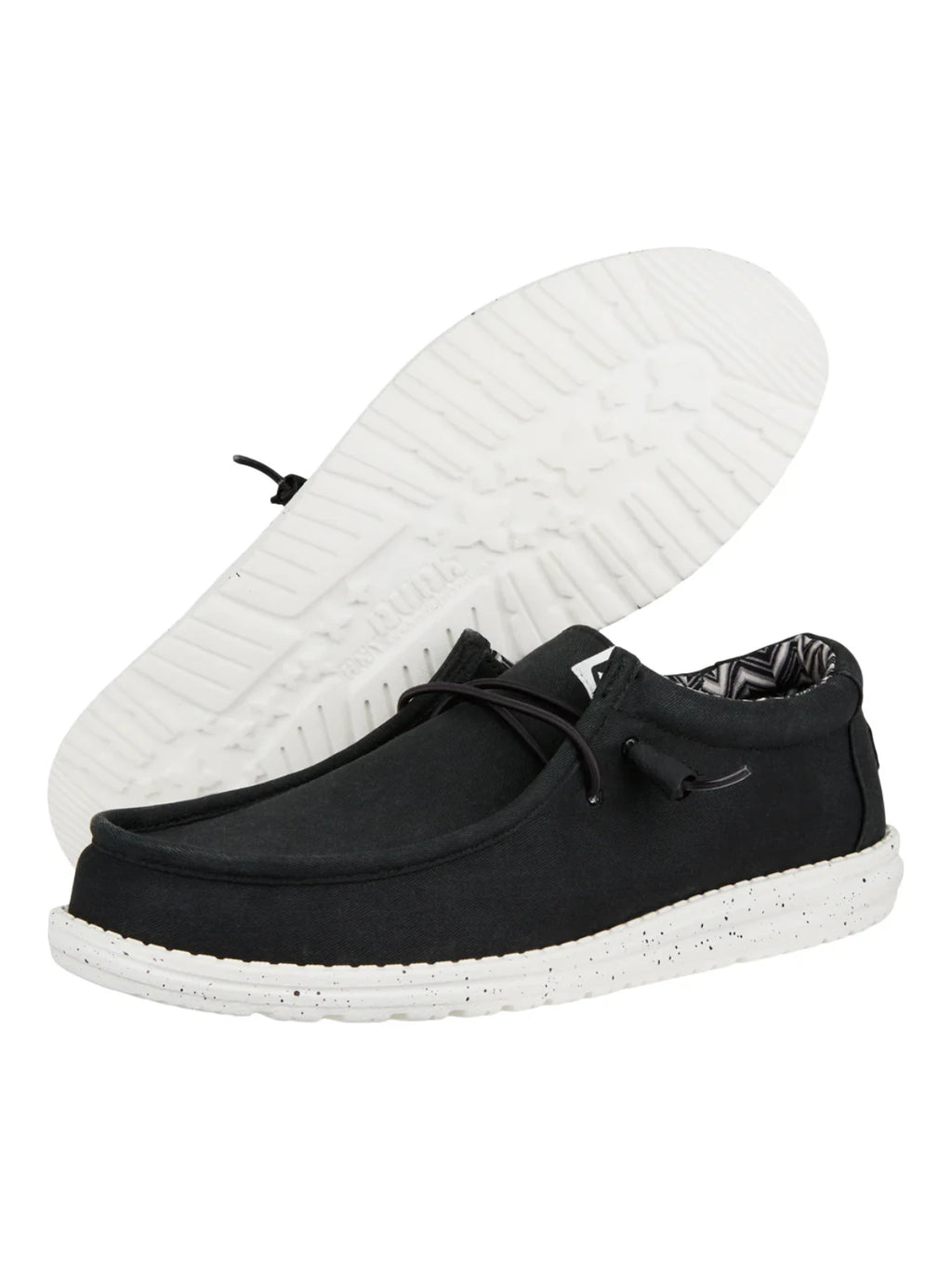 Hey Dude Mens - Wally Stretch Canvas Black-White