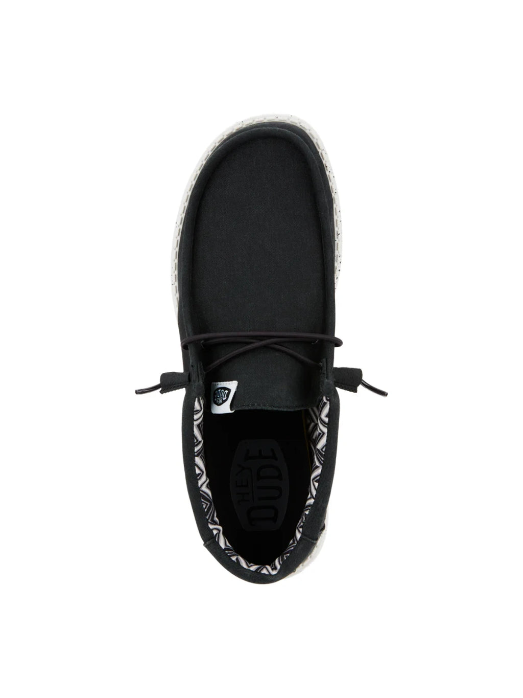 Hey Dude Mens - Wally Stretch Canvas Black-White