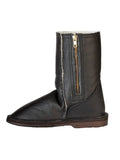 InStep Full Leather Zip-Up Sheepskin Long Boots - Black