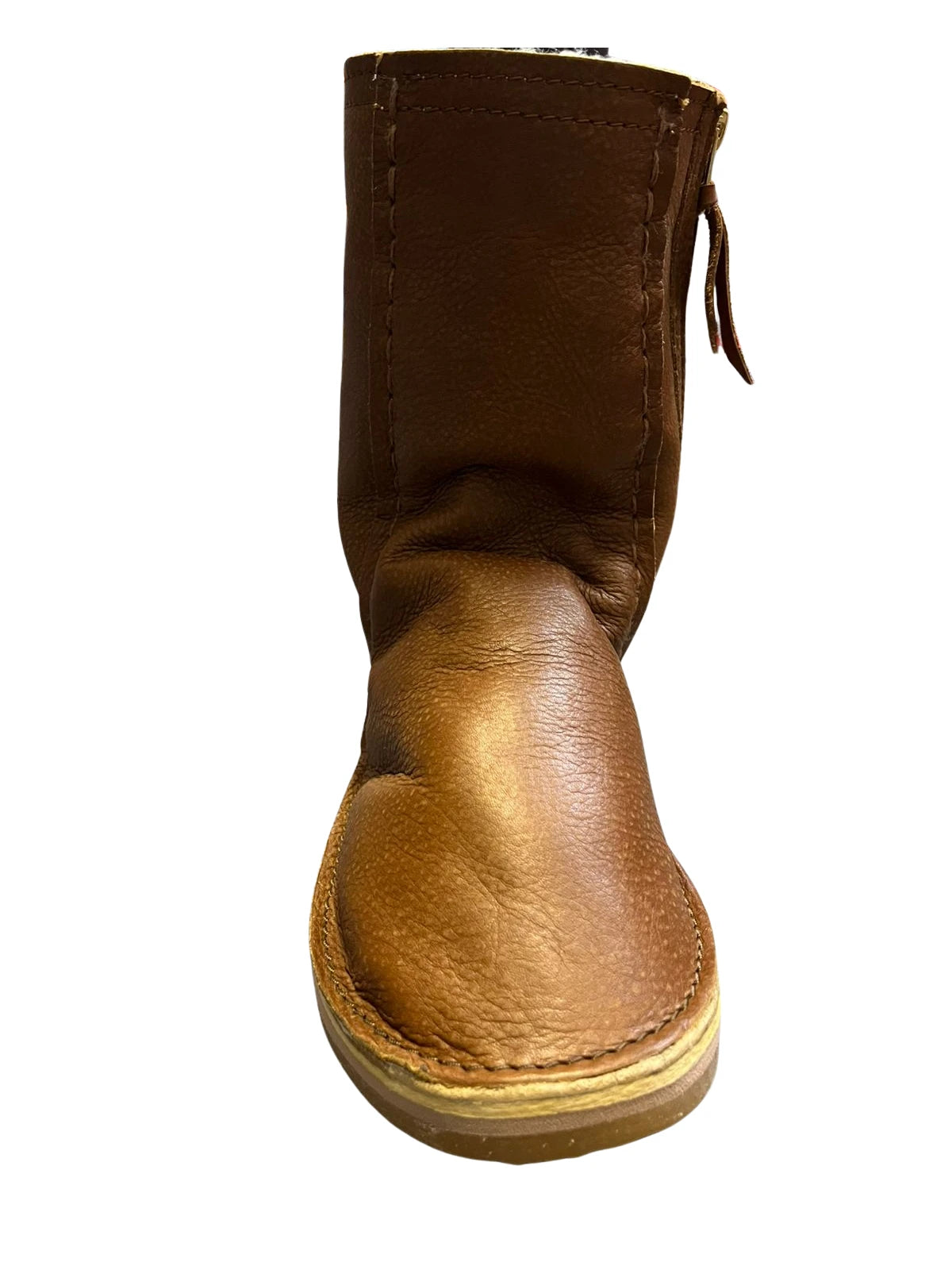 InStep Full Leather Zip-Up Sheepskin Long Boots - Tan