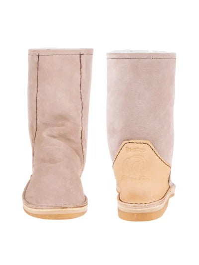 InStep Full Suede Sheepskin Boots - Stone