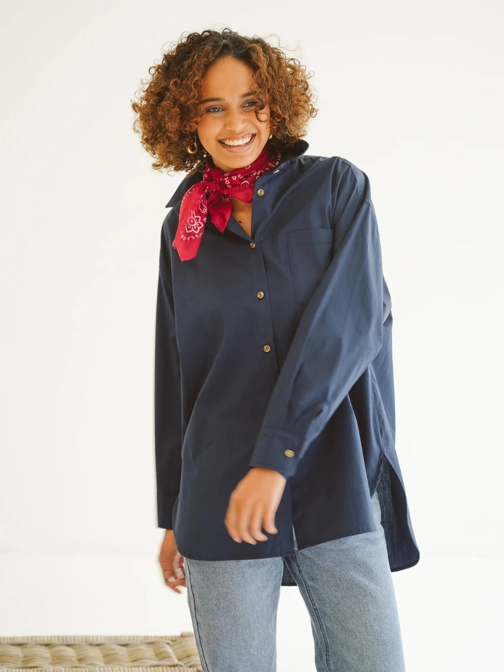 Just Cruizin Ladies Shirt - Sadie Cotton Poplin Boyfriend Shirt