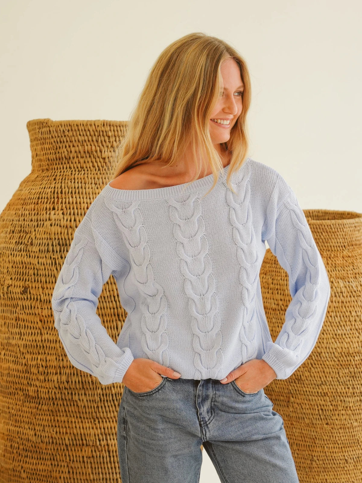 Just Cruizin Ladies Top - Avery Cotton Cable Knit