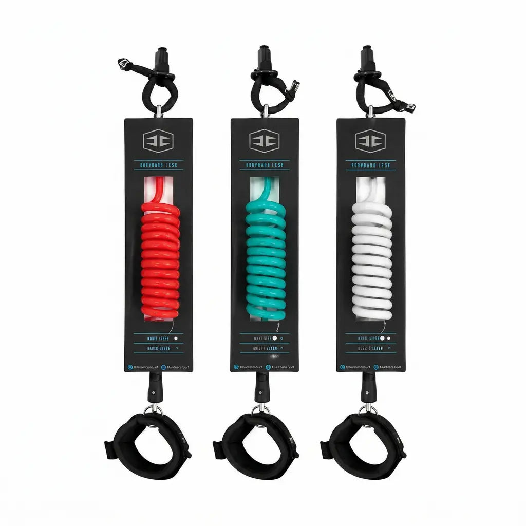 Hurricane 8mm Coiled Bodyboard Leash – Double Swivel 4'