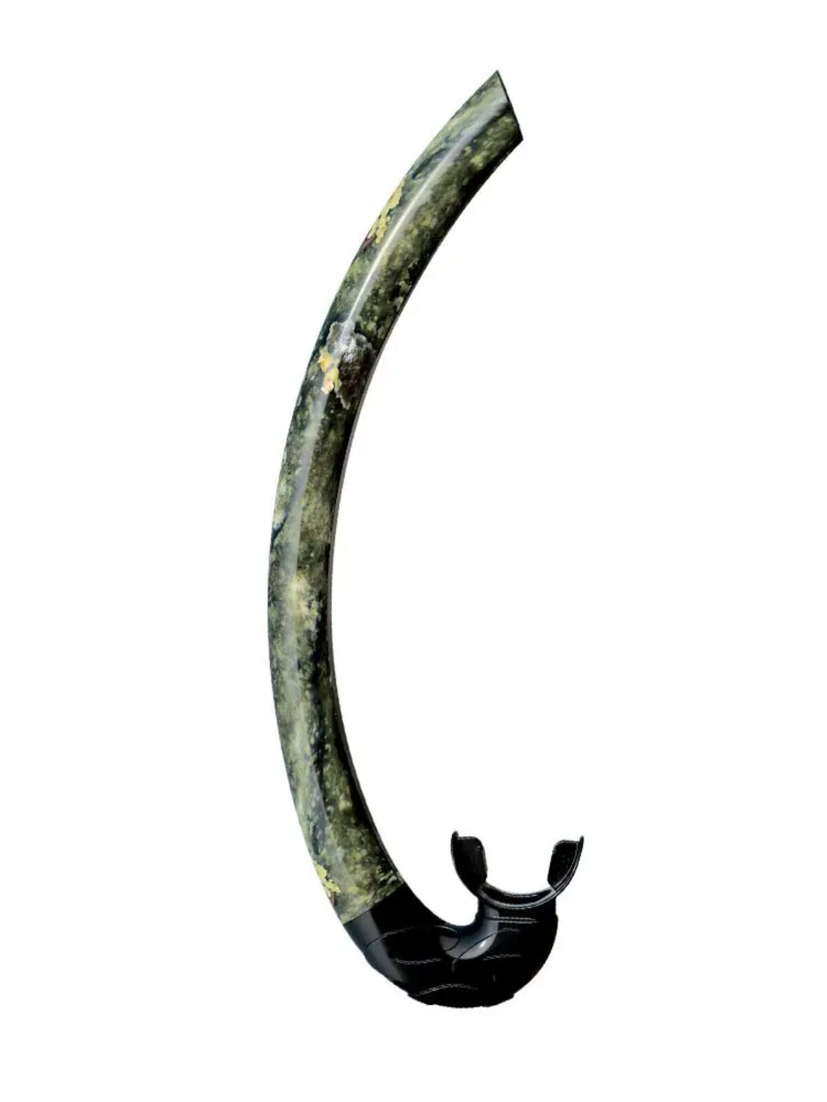 Mistral snorkel for freediving and spearfishing with flexible silicone bite