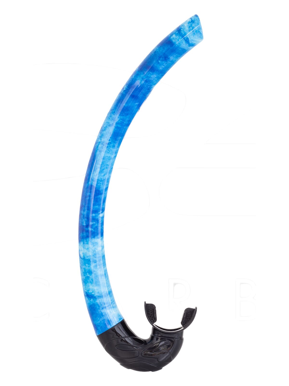 Mistral snorkel for freediving and spearfishing with flexible silicone bite