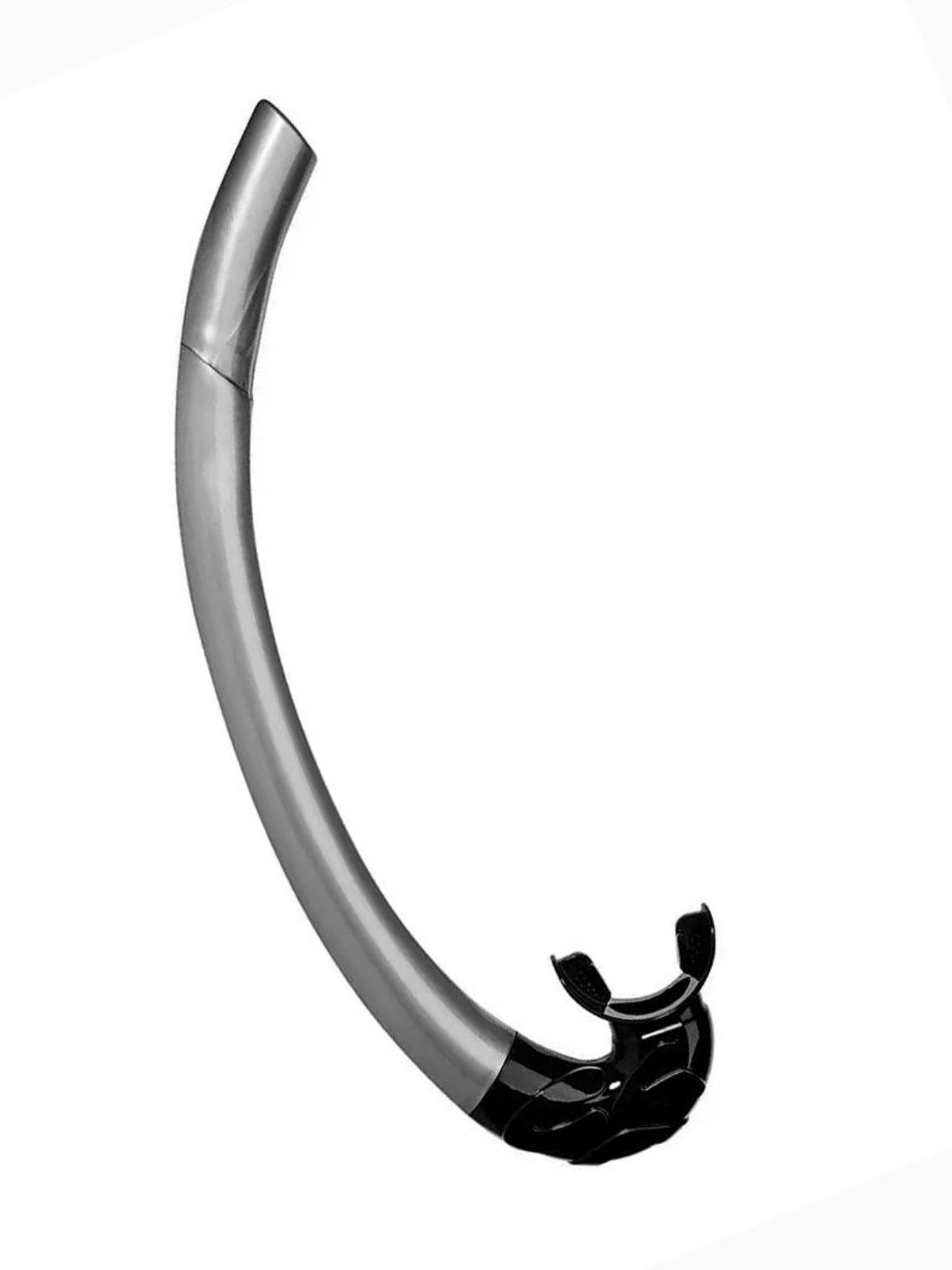 Mistral snorkel for freediving and spearfishing with flexible silicone bite