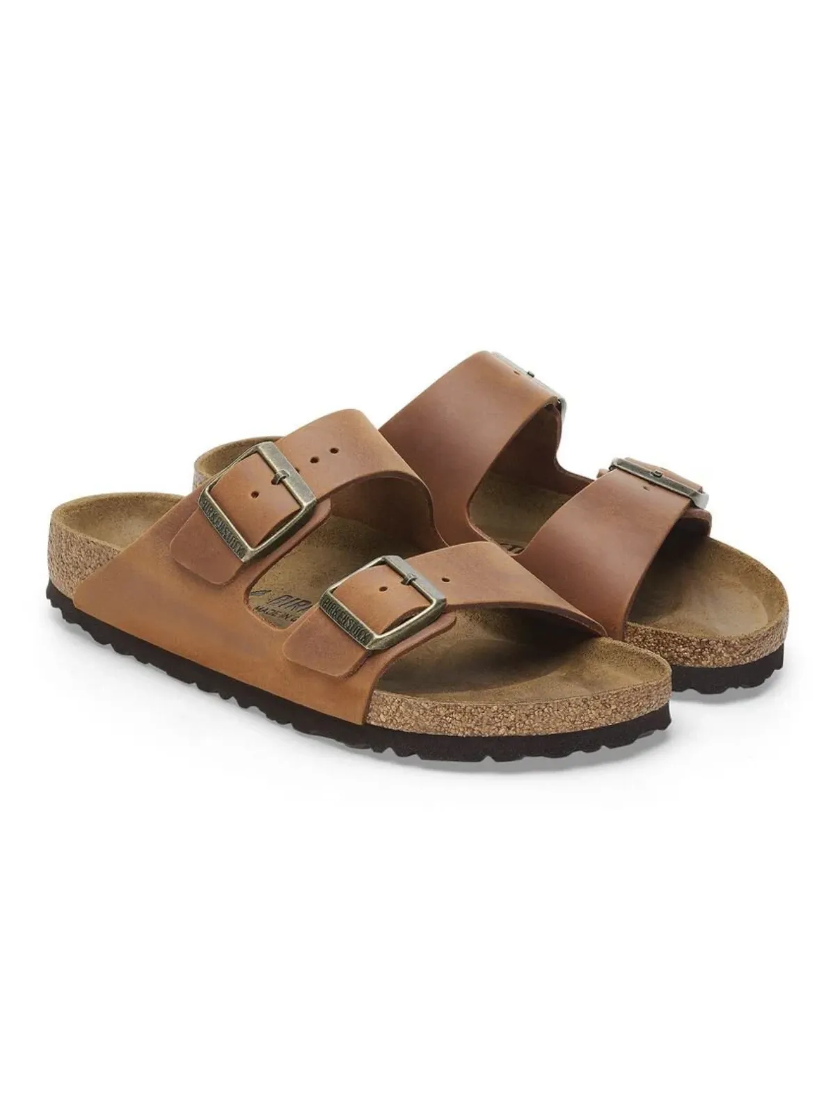 Arizona sandal in oiled leather with contoured footbed